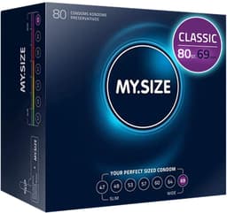 MY.SIZE Classic condooms maat 7 I 69 mm breed I 80 stuks mega pack I premium condooms extra dun I condooms true to touch gossamer I dunne 0,07 mm wanddikte I condooms vegan I condooms voor mannen — thumbnail 1