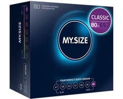 MY.SIZE Classic condooms maat 7 I 69 mm breed I 80 stuks mega pack I premium condooms extra dun I condooms true to touch gossamer I dunne 0,07 mm wanddikte I condooms vegan I condooms voor mannen