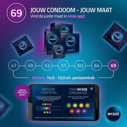 MY.SIZE Classic condooms maat 7 I 69 mm breed I 80 stuks mega pack I premium condooms extra dun I condooms true to touch gossamer I dunne 0,07 mm wanddikte I condooms vegan I condooms voor mannen — thumbnail 4