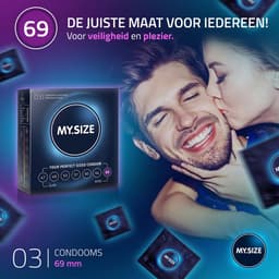 MY.SIZE Classic condooms maat 7 I 69 mm breed I 3 stuks proefverpakking I Premium condooms extra dun I condooms true to touch gossamer I dunne 0,07 mm wanddikte I condooms veganistisch — thumbnail 2