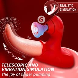 Likkende Tong Vibrator voor Vrouwen, Clitorisstimulator met Zuigfunctie, 10 Likstanden & 10 Zuigstanden, Siliconen, Waterdicht en Oplaadbaar — thumbnail 4