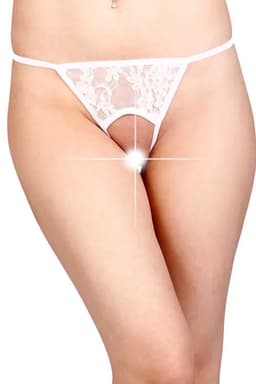 Witte String Slip met Bloempatroon - Elastische Damesondergoed in Comfortabele Pasvorm voor Dagelijks Dragen - Maten S tot 3XL — thumbnail 3