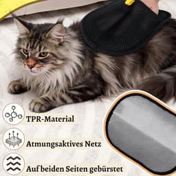 Handschoenen vachtverzorging huisdier haar handschoen dubbelzijdige grooming handschoen dierenhaarverwijderaar huisdier haar remover voor meubels reiniging bank auto — thumbnail 3