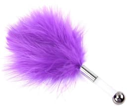 Kietelaar - Veerpluim - Feather tickler - Massageveer - Sensuele accessoire - Zachte veren - Ontspanningsmassage - Streelveer - Strelen - Erotisch speeltje - Paars - 1 stuk - Jonyx — thumbnail 1