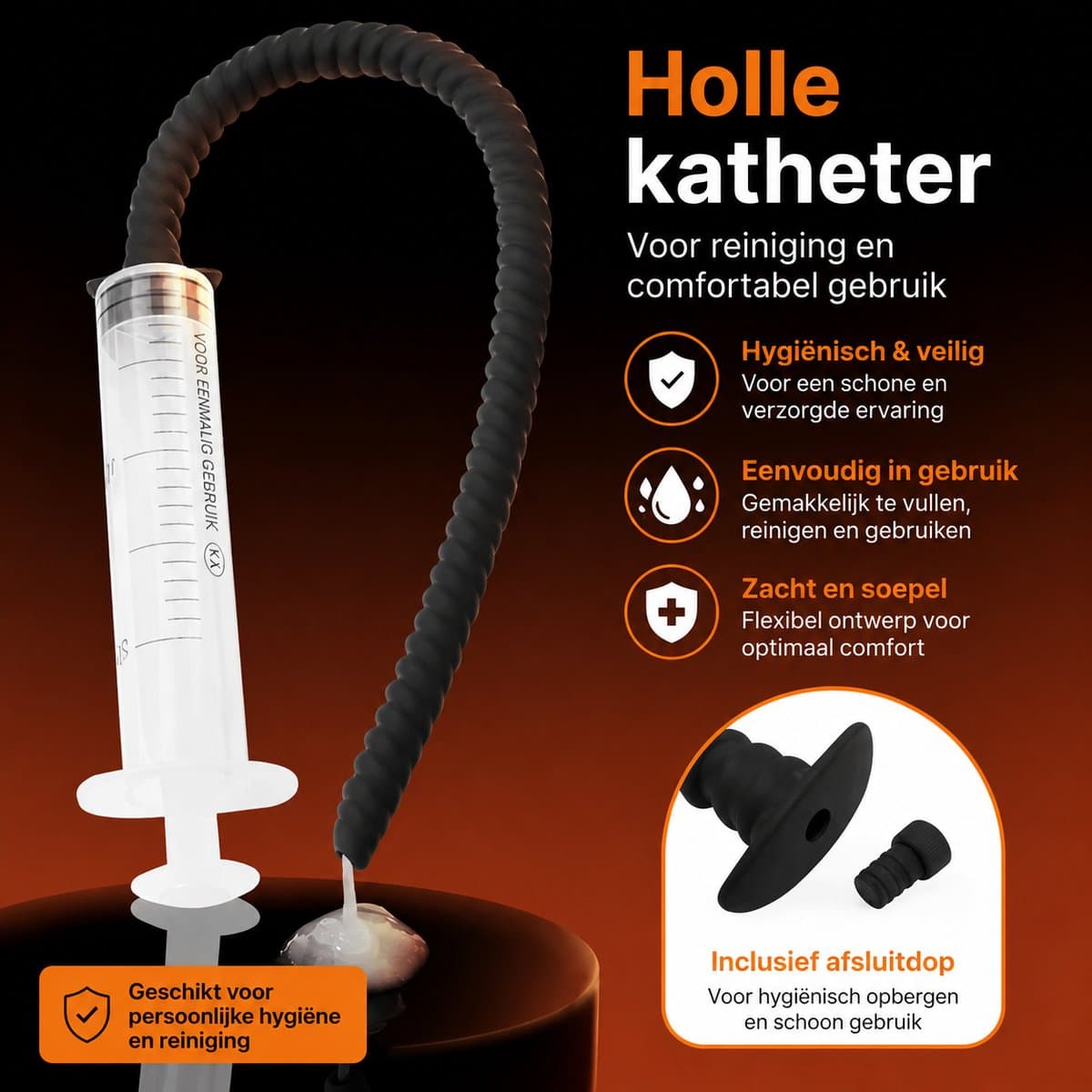 Holle Urethrale Penisplug – Spuit – Urethra Plug - Plasbuis — afbeelding 1