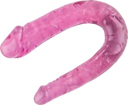 Power Escorts Double Dong BR336 – Flexibele Dubbelzijdige Dildo – 29 cm – Transparant Roze — thumbnail 2