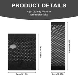 Handschoenen 2 paar zwarte vingerloze visnet-handschoenen lange en korte mesh handschoen nylon visnet wanten stretch net handschoen voor vrouwen meisjes 80s 90s themafeest Halloween — thumbnail 2