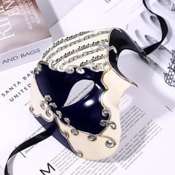 Venetiaans masker voor heren, halfmasker: retro kostuum maskerade Venetië oogmasker vintage licht aangenaam kostuum masker voor gemaskerd bal maskerade Phantom van de Opera, Kunststof — thumbnail 4