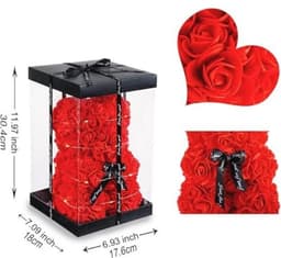 Schattige rozenbeer cadeau voor haar, Valentijnsdag, schattige decoratie voor meisjes, vriendinnen en vrouwen — thumbnail 3