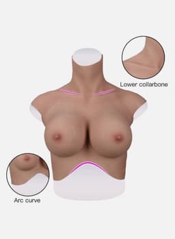 Siliconen Borsten- plus size L XL Borstprothese-Nep borsten- B cup- Cosplay- Travestie-Transgender-Crossdresser-Travestiet-100% siliconen-Breastplate- Oil Free- Non sticky- — thumbnail 3
