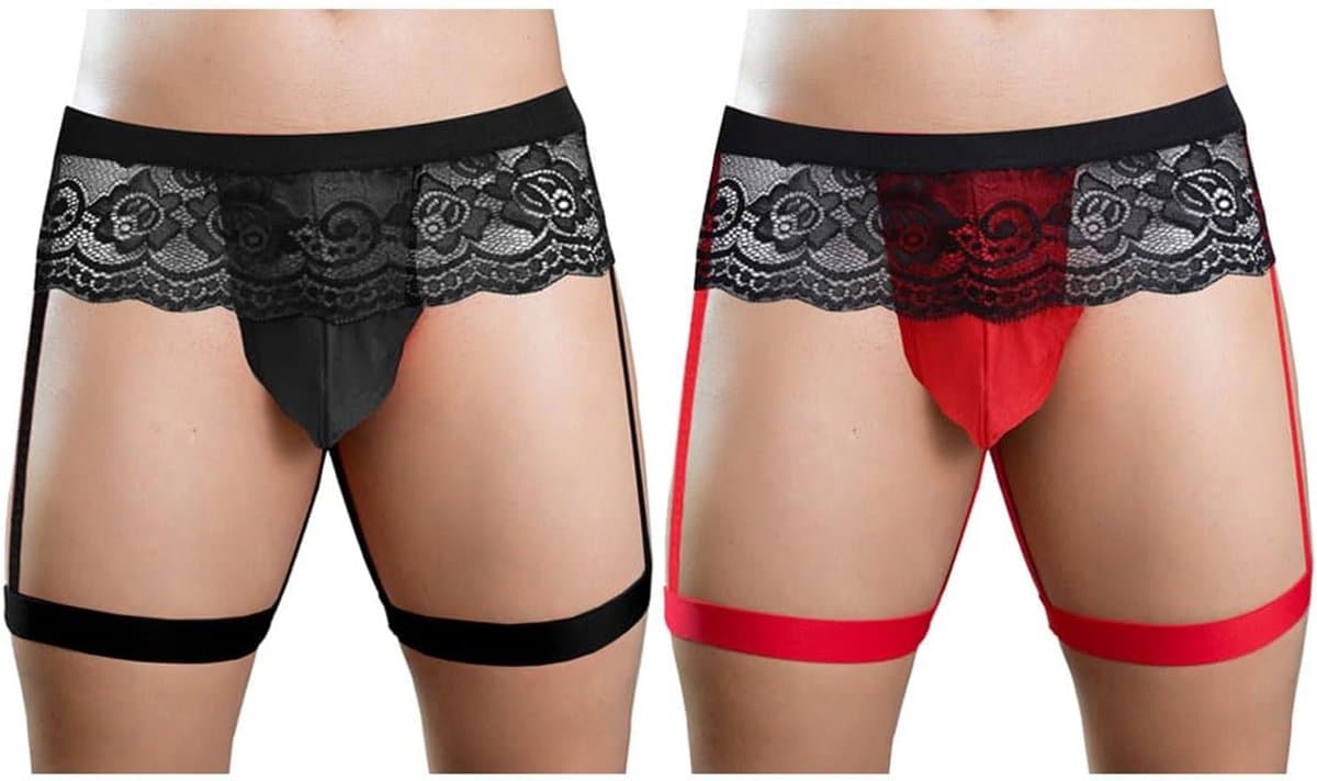 Jockstrap ondergoed voor heren - lage taille - zwart/rood - comfortabele pasvorm - ideaal voor dagelijks gebruik - ShopVlot — afbeelding 1