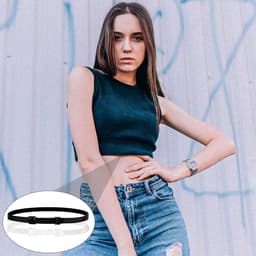 2st Crop Tuck Bands, Crop Verstelbare Band Shirt Tuck Band Elastisch Shirt Cropping Band Crop Top Band Tucking Belt voor Dames Transformeer je Stijl (Zwart + Wit) — thumbnail 4