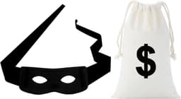 Zorro masker, pantserkraker masker, oogmasker, zwart, roofmasker, dief masker, inbrekermasker, bankrovermasker voor Halloween en carnaval — thumbnail 1