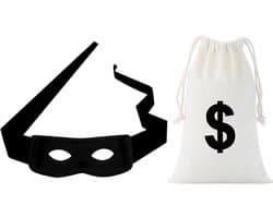 Zorro masker, pantserkraker masker, oogmasker, zwart, roofmasker, dief masker, inbrekermasker, bankrovermasker voor Halloween en carnaval
