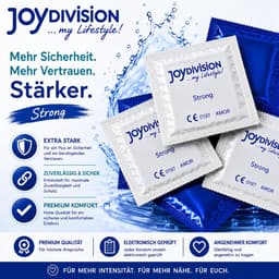 JOYDIVISION Strong condooms - 100 stuks - Premium latex, 0,09mm wanddikte, 53mm standaardmaat, extra veilig & dermatologisch getest — thumbnail 3