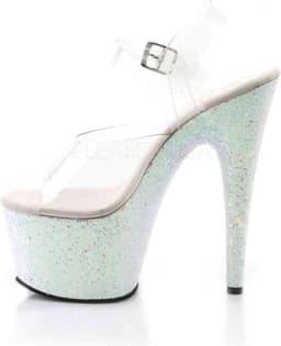 Pleaser - ADORE-708LG Sandaal met enkelband, Paaldans schoenen - Paaldans schoenen - 42 Shoes - Roze/Transparant — thumbnail 3