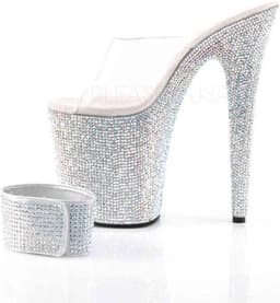 Pleaser - BEJEWELED-812RS Sandaal met enkelband, Paaldans schoenen - Paaldans schoenen - 42 Shoes - Zwart — thumbnail 3