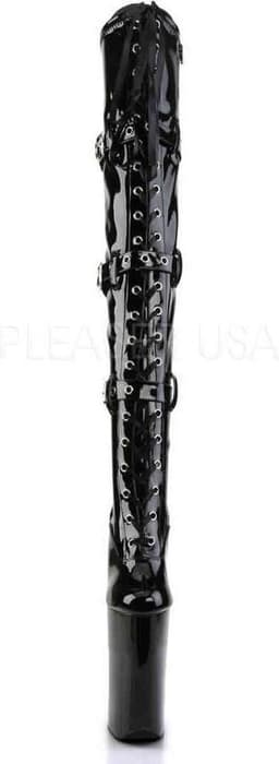Pleaser - BEYOND-3028 Plateau Overknee Laarzen - Paaldans schoenen - 41 Shoes - Zwart — thumbnail 4