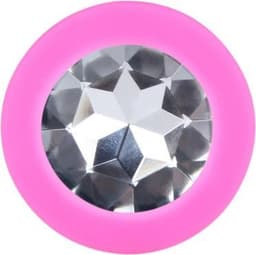 Siliconen butt plug met diamant Medium | Siliconen Butt Plug voor hem of haar | Anus plug met diamant — thumbnail 3