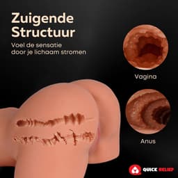 Quick Relief Valeria™ - Masturbator - Pocket Pussy - Seksspeeltjes voor Mannen - Sex Toy - Grote Kont - Bruin — thumbnail 4