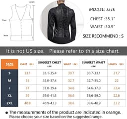 Formeel Heren Vest met Vintage Corset en Vetersluiting Zwart — thumbnail 5