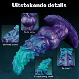 Tentacle Dildo - 16,5 Cm - Buttplug - Tentakel Dildo - XXL Dildo Extra Dik - Fantasy Dildo - Octopus Dildo - Siliconen - Paars - Discreet Verzonden — thumbnail 3