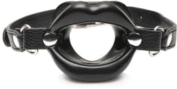juicy lips - siliconen open mond gag - zwart — thumbnail 2