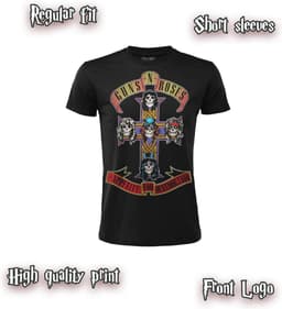 T-shirt Hard Rock Band Album Merchandise Unisex Zwart — thumbnail 4