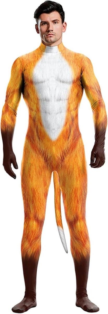 Heren Halloween Bodysuit Dierenprint Spierpak Volledig Jumpsuit Cosplay Kostuum — afbeelding 1
