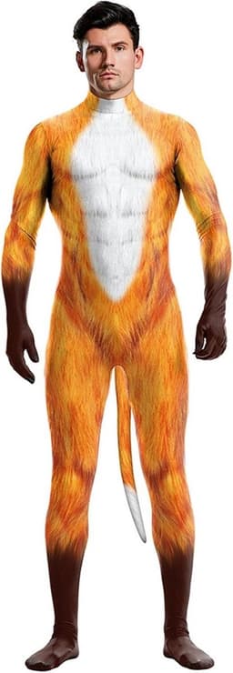 Heren Halloween Bodysuit Dierenprint Spierpak Volledig Jumpsuit Cosplay Kostuum — thumbnail 1