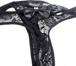 BamBella ® - Slip - maat Onesize S/M - zwart Sexy erotische heren onderbroek mannen kant stof strik — thumbnail 3