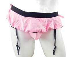BamBella ® - Slip - maat Onesize S M L - Roze jarratel bondage zwart Sexy erotische heren onderbroek mannen