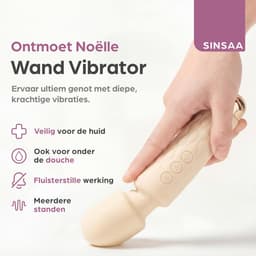Sinsaa Vibrators voor Vrouwen - Clitoris Stimulator - Clitoris Vibrator - Sex Toys voor Vrouwen - Sexspeeltjes voor Koppels - Magic Wand Vibrator - Fluisterstil - Waterdicht - Incl. Cleaning Spray - Giftset - Beige — thumbnail 2