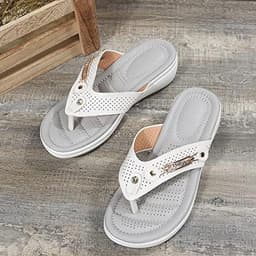 Orthopedische Teenslippers Dames - Strass Flip-Flops Zomer PU-leer Clip-Toe Pantoffels — thumbnail 2