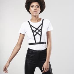 Bijoux Indiscrets Maze Net Cleavage Harnas - Zwart — thumbnail 2