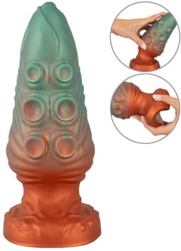 Anale Plug Monster Dildo - Siliconen Realistische Butt Plug - Fantasie Buttplug - Stimulerende Anale Dildo - Lengte 21 cm - Diameter 4.6 tot 7.8 cm. — thumbnail 2