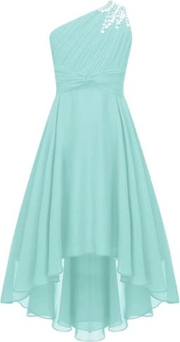 Elegante Meisjes Jurk Lang Bloemenmeisje Bruiloft Chiffon Feest Jurk voor Gala en Examens — thumbnail 1