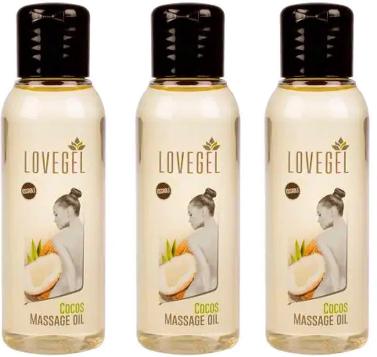 Lovegel - Erotisch massage olie - Kokos - 100 ml - 3 Stuks — afbeelding 1