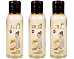 Lovegel - Erotisch massage olie - Kokos - 100 ml - 3 Stuks