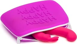 Opbergtas happy happy happy siliconen rits - purple — thumbnail 2