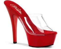 Pleaser - KISS201 Muiltjes - Paaldans schoenen - 35 Shoes - Rood