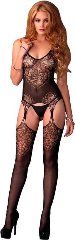 Jacquard net bodystocking — thumbnail 1