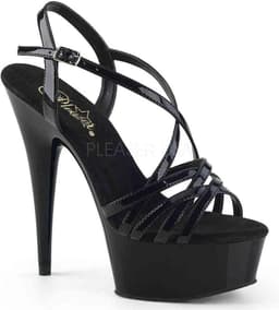 EU 39 = US 9 | DELIGHT-613 | 6 Heel, 1 3/4 PF Criss-Cross Strap Sandal — thumbnail 1