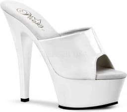 Pleaser - KISS-201 Muiltjes - Paaldans schoenen - 38 Shoes - Wit — thumbnail 1