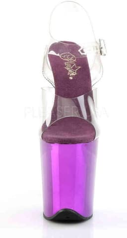 Pleaser - FLAMINGO808 Sandaal met enkelband, Paaldans schoenen - Paaldans schoenen - 42 Shoes - Paars/Transparant — thumbnail 2