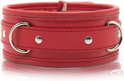 Banoch - Collar & leash Red - Halsband en Riem - Rood met zilver - bdsm — thumbnail 13