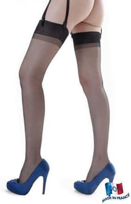 Clio Kousen - Jarretel Kousen - Kousen - Glad Boord - 100% Nylon - 15 Den. - T3 - Medium- Zwart — thumbnail 2