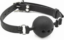 Banoch - ball gag siliconen medium - zwart Ø 4,5 cm met luchtgaten — thumbnail 14