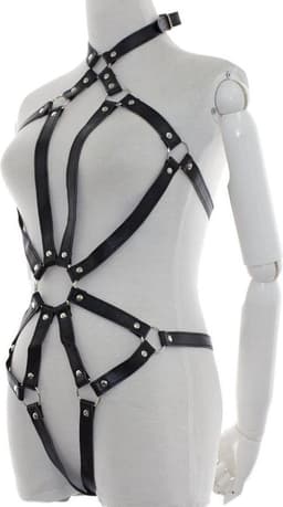 Banoch | Bondage riemen body Harness black/3 - zwart pu leer harnas vrouw - bdsm — thumbnail 4