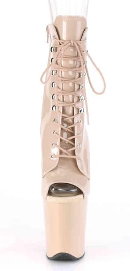 Pleaser - FLAMINGO-1021 Plateau Laarzen, Paaldans schoenen - Paaldans schoenen - 38 Shoes - Creme — thumbnail 2